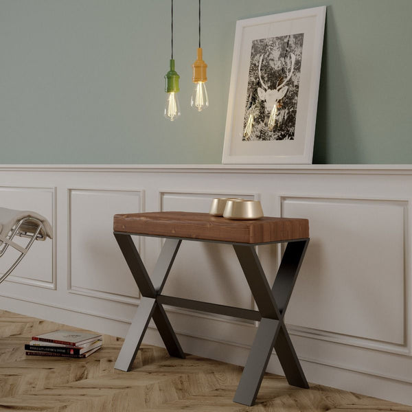 sconto Consolle Allungabile 90-290x40x77 cm in Nobilitato Marrone