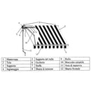Tenda da Sole con Bracci Retrattili 3x2,5m Tessuto in Poliestere Disegno P3002