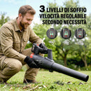 Soffiatore a Batteria 18V Motore Brushless 600W 3 Livelli Velocità Turbo Boost e Caricabatterie      