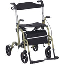 Deambulatore per Anziani e Disabili 59x104x88-101 cm Pieghevole con Poggiapiedi Giallo e Verde   