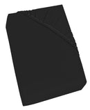 Lenzuolo Sotto con Angoli ed Elastico Tinta Unita Nero Varie Misure