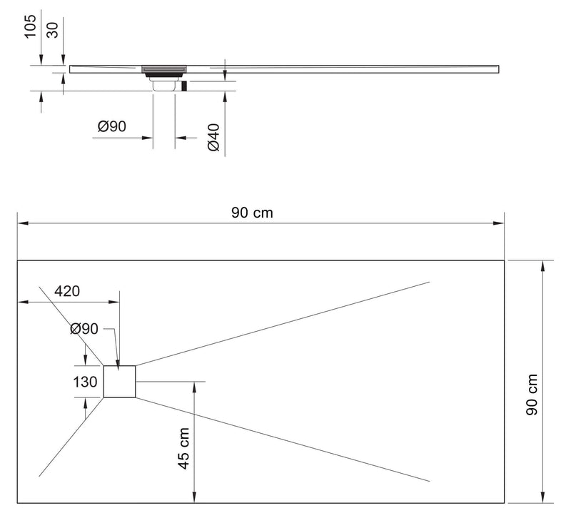 Piatto Doccia in Pietra  Pedrinelli Ardesia Stone Side Marrone Varie Misure