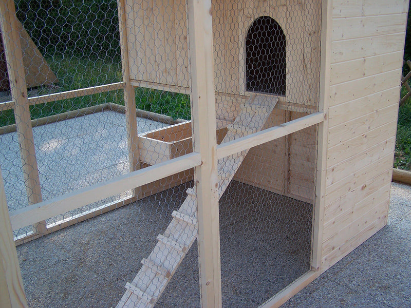 Pollaio da Giardino 175x268x204 cm Per 6-10 Galline in Legno Naturale 