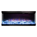 Camino Elettrico da Incasso 66x224x44 cm Effetto Fiamma 1500W Haiti 78 Nero