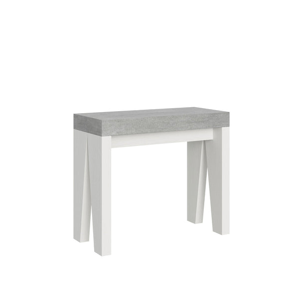 Consolle Allungabile 90-300x40x77 cm in Nobilitato Grigio e Bianco acquista