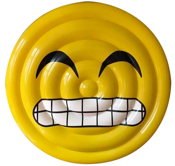 Aufblasbare Matratze Ø150 cm aus PVC in Form von Emoji Ranieri Face Smile Yellow online