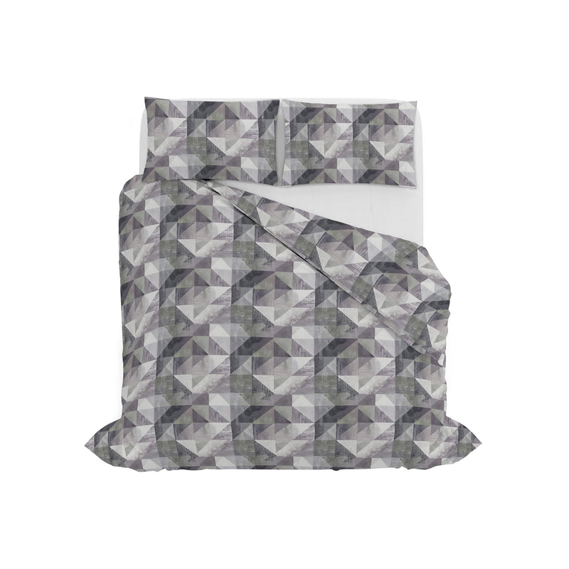 Copripiumino con Stampa sul Sacco e Federe Linea River Sepik Grey Varie Misure