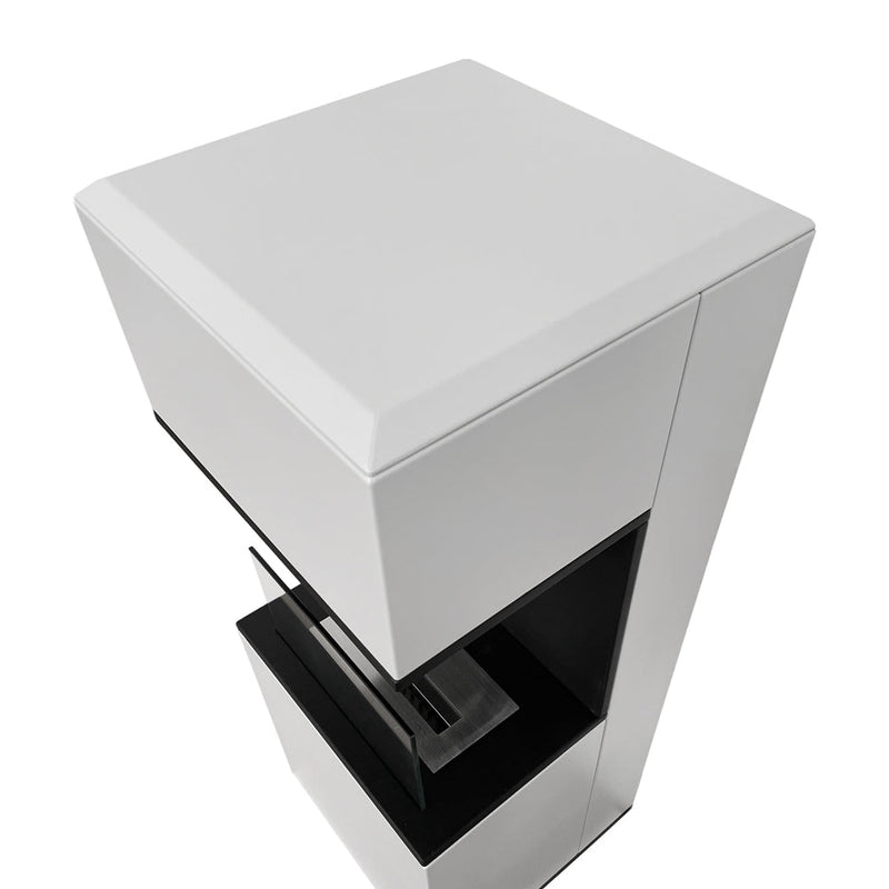 Camino a Bioetanolo da Pavimento 38x38x100 cm Oslo in acciaio Bianco  