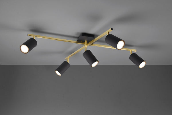 Plafoniera da Interno Attacco GU10 in Metallo Nero e oro acquista