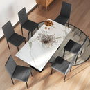 Set 6 Sedie Imbottite per Soggiorno 41x50x97 cm in Acciaio e Tessuto Grigio      