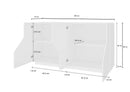 Credenza 4 Ante 220,1x43x86 cm Alien Bianco Lucido