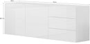 Credenza 2 Ante + 3 Cassetti 170x40x60,5 cm Metis Antracite Lucido