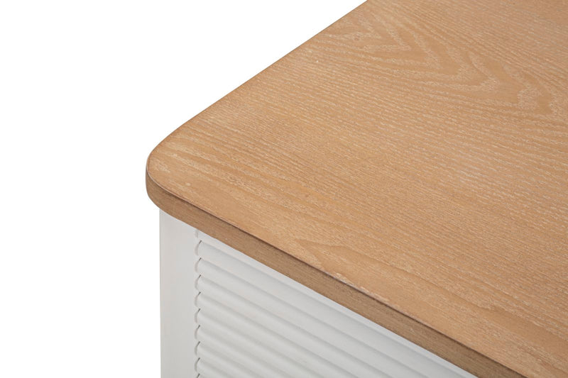 Comò Matera 78x80x37 cm in Legno MDF e Ferro Bianco/Marrone