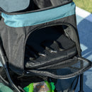 Passeggino per Cani Piccoli Pieghevole con Copertura Antipioggia a 3 Ruote Verde Scuro  