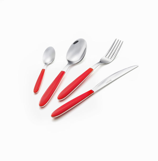 Servizio Set di Posate 24 pezzi in Acciaio Inox Eme Vero Rosso 11 acquista