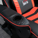 Sedia da Gaming Massaggiante con Poggiapiedi e Cuscino 79,5x82,5x111,5 cm in Pelle PU Nero   