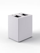 Pattumiera a 2 Scomparti Totale 90 L 56x44x 63 cm con Contenitori Interni in Acciaio Verniciato Bianco 