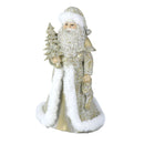 Babbo natale in resina bianco oro cm 16,5x14xh23