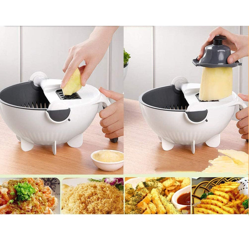 Attrezzo Taglia Scola Verdure Affettatrice Multifunzione Bianco