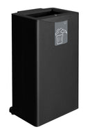 Pattumiera Raccolta Rifiuti 44,5x35xh70 cm in Acciaio Apertura Frontale Nero