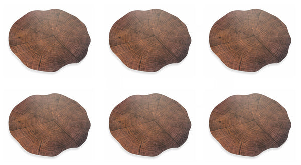 online Set mit 12 Kunststoff-Tischsets Ø38 cm Villa d'Este Home Tivoli Brown Trunk
