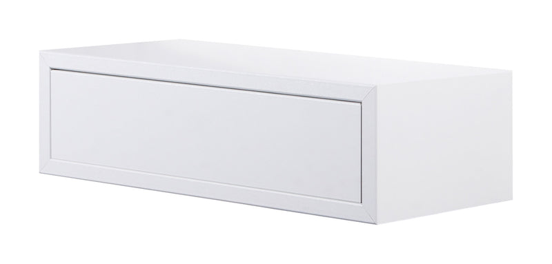 Mensola da Parete 1 Cassetto 45x13,4x20 cm in Fibra di Legno Lego Bianco