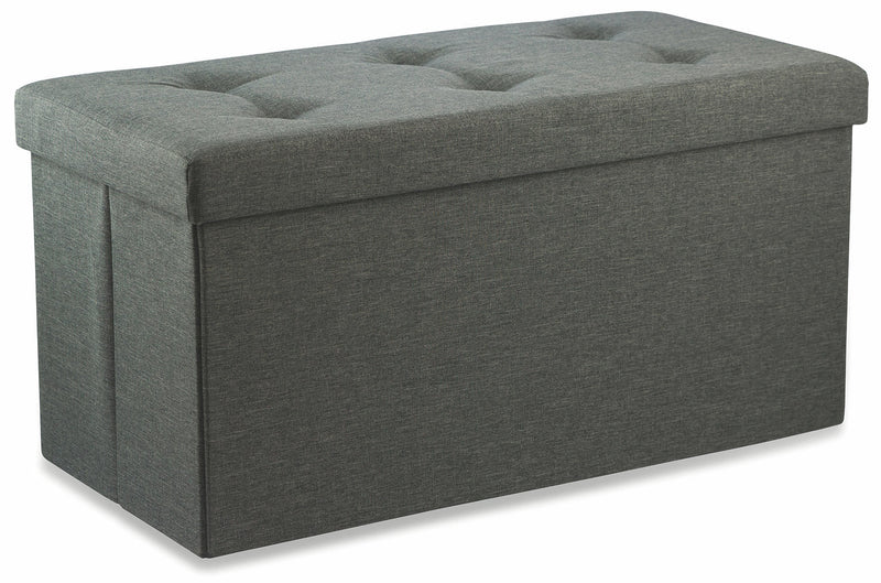 Baule Cassapanca Pouf Contenitore in Polyestere Soriani Grigio