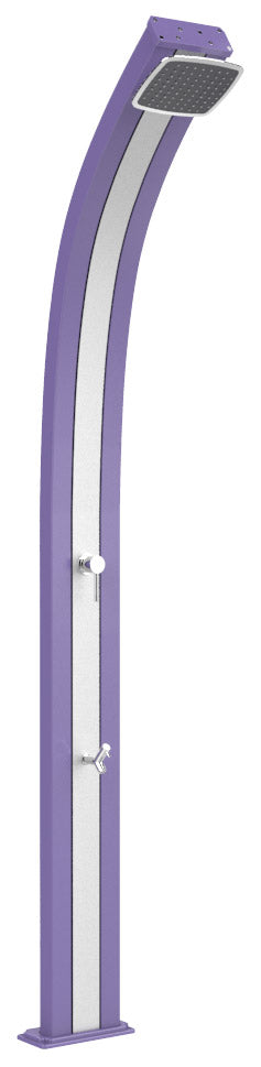 sconto Doccia Solare da Esterno Giardino 30L Miscelatore e Lavapiedi Arkema Spring Fascia Inox Viola