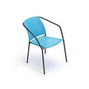 Sedia da Giardino in Ferro e PVC Rattan Taddei Maia Azzurra