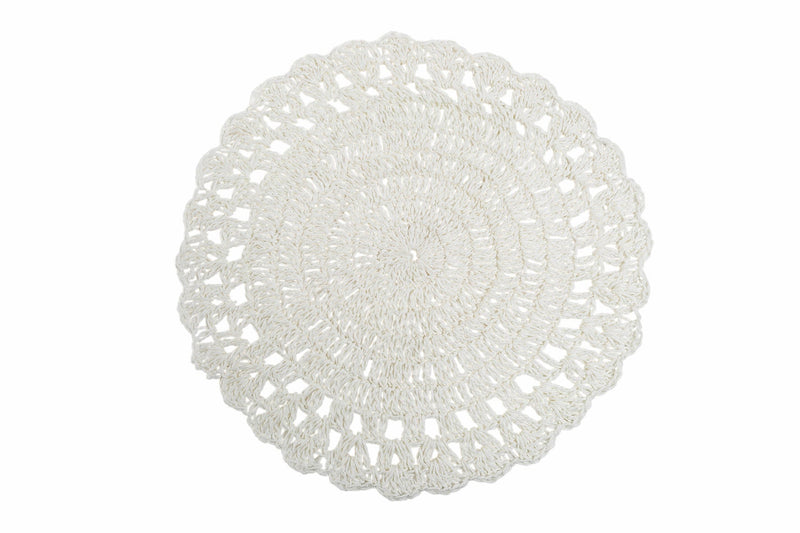 Set 6 Tovagliette Tonda Ø38 cm Villa d'Este Home Tivoli Uncinetto Ocean