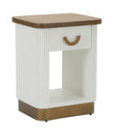 Comodino Tolosa 48x40x62 cm in MDF e Frassino e Ferro      