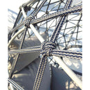 Dondolo Pensile da Giardino con cuscino Ø105x186 cm con intreccio di corda blu