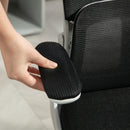 Sedia Ergonomica da Ufficio Girevole 60x59x114-122 cm con Poggiatesta Rimovibile in Tessuto a Rete Nero  