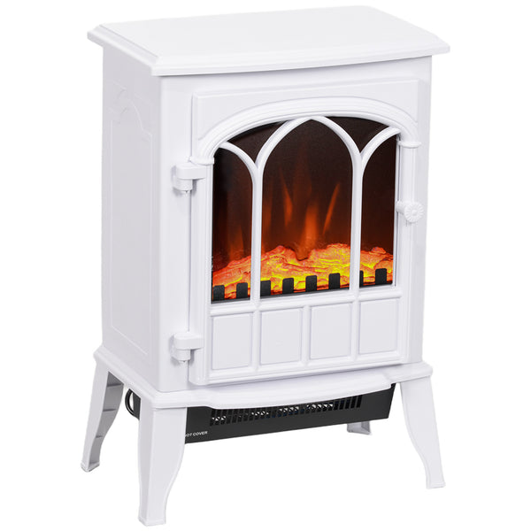 Camino Elettrico da Terra 1000W-2000W con Effetto Fiamma Regolabile 39x23x56,5 cm Bianco online