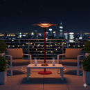 Stufa Elettrica Fungo Riscaldante Infrarossi Saturno Esterno-Interno Regolabile Bordeaux