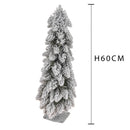 Mini Albero di Natale Artificiale H60 cm Abete Slim con Neve Verde