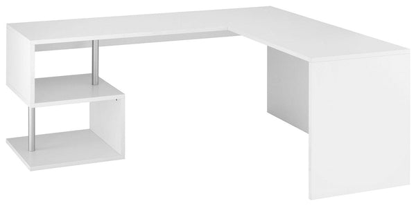 Scrivania Angolare 180/160x60x77,5cm cm Esse Bianco Lucido prezzo