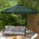 Ombrellone da Giardino Ø325x250 cm in Bambù e Poliestere Verde  