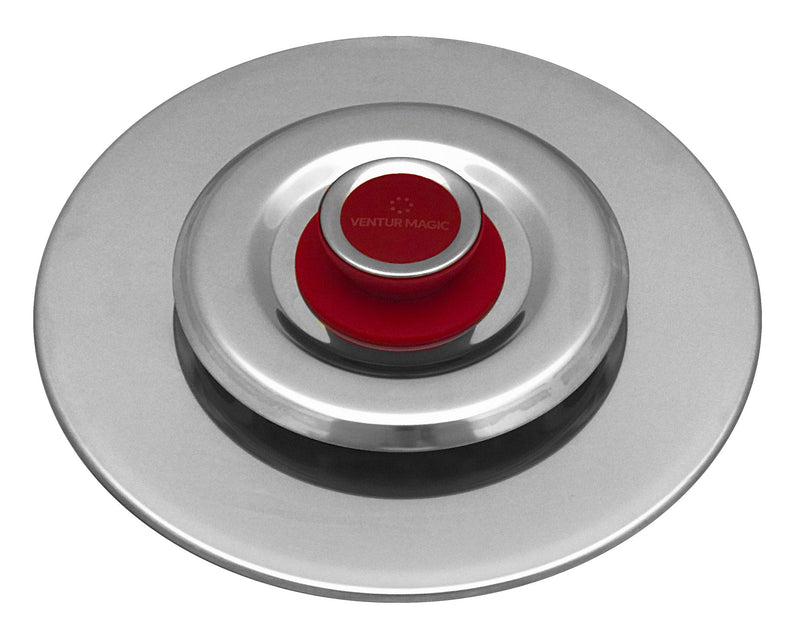 Coperchio Magico Antiodore Ventur Magic in Acciaio Inox Pomolo in Bachelite Rosso Varie Misure