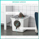 Lettiera per Gatti Chiusa 44x55x39 cm 2 Ingressi Vassoio Estraibile e Paletta Bianco