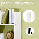 Libreria 6 Livelli 11 Scaffali 61x23x162,6 cm in MDF e Truciolato Bianco