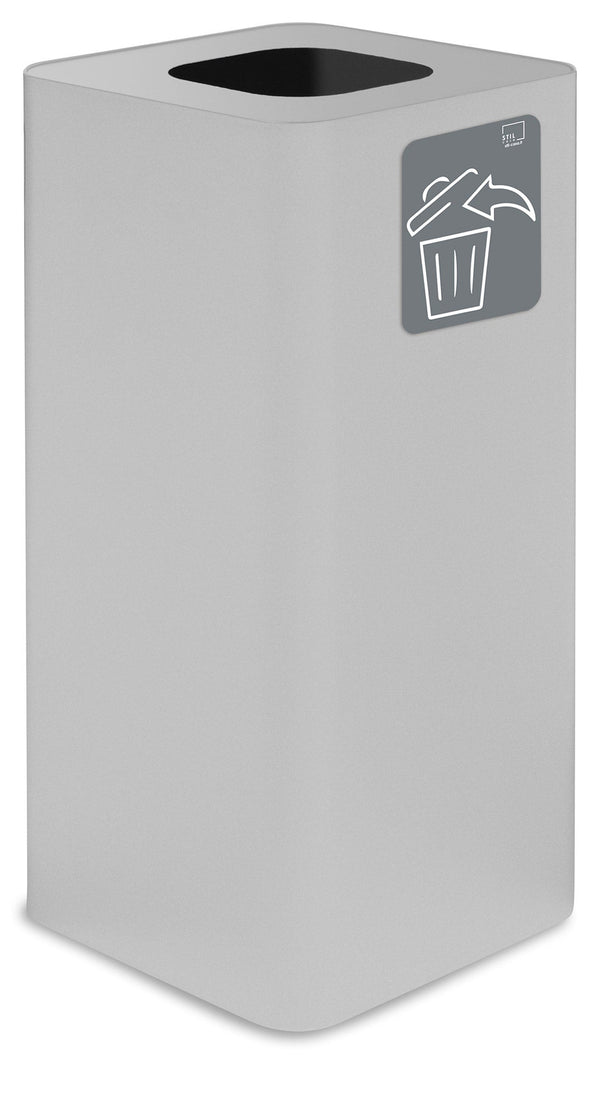 Pattumiera Per Raccolta Rifiuti 38x38xh80 cm In Acciaio Verniciato con Pittogramma Magnetico Bianco acquista