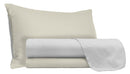 Set Lenzuola Sopra Sotto e Federe Doubleface Grigio Chiaro\/Panna Varie Misure
