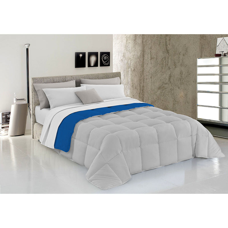 Trapunta Invernale Matrimoniale Doubleface 300gr Royal/Grigio Chiaro