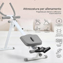 Macchina per Addominali Attrezzo Fitness Multiuso Pieghevole Vogatore in Acciaio Grigio      