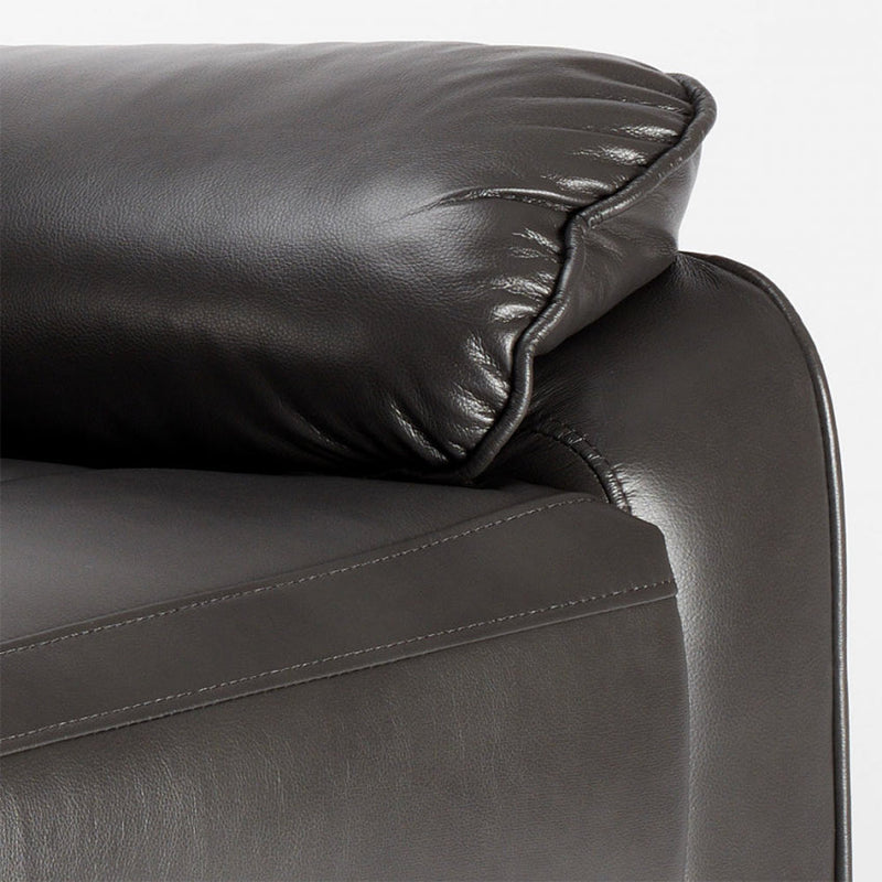 Poltrona Relax Reclinabile Manuale 90x74x130 cm in Similpelle Grigio Scuro