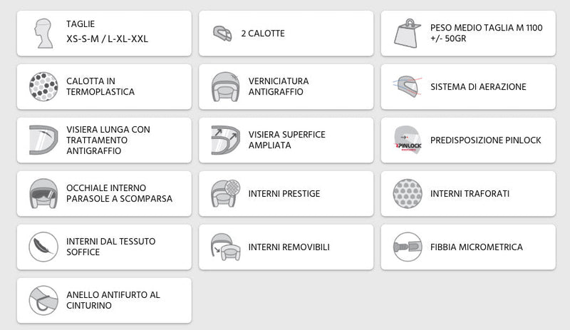 Casco Jet per Scooter Visiera Lunga CGM Illinois 129A Argento Varie Misure