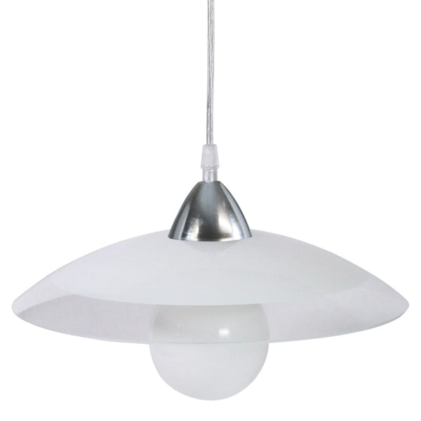 online Aufhängung D30 1xE27 Chrom-transparenter Rahmen Glasplatte weiß E-Energy Lavinia