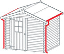 Kit Gronde per Casette di Legno con Falde 301/349 cm in Metallo Galvanizzato