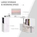 Scrivania Angolare da Ufficio Studio per Computer in Legno bianco 140x120x78,2 cm 